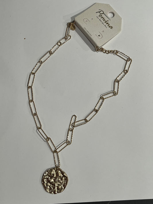 Gold clip pendant necklace