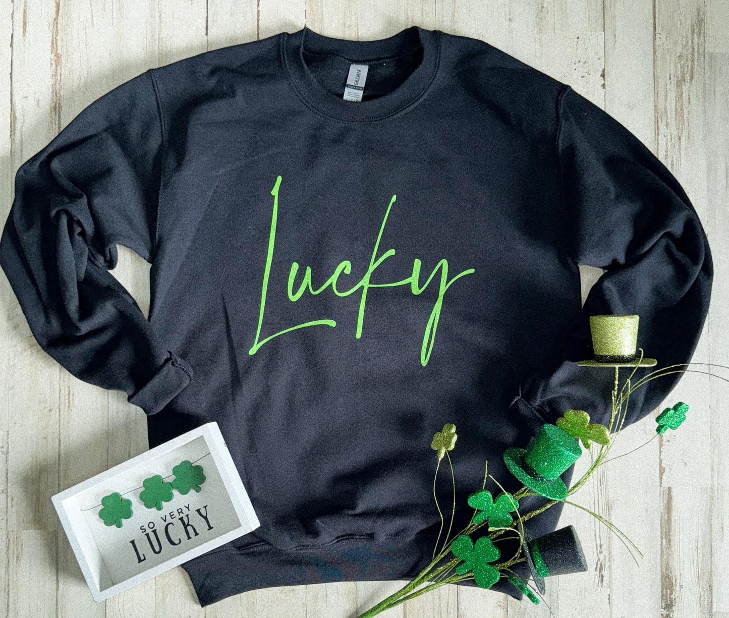 Lucky (Lime Ink) Black Sweatshirt preorder