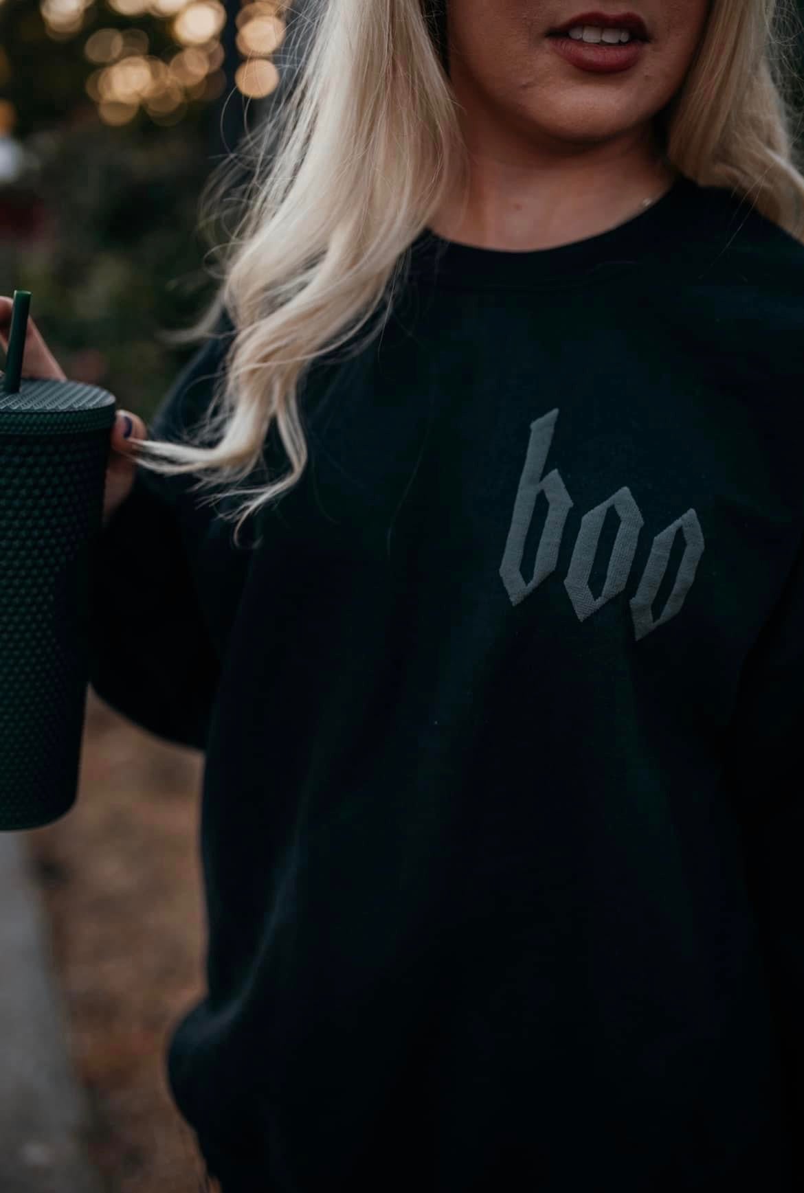 Boo (Puff Ink) Black Sweatshirt preorder