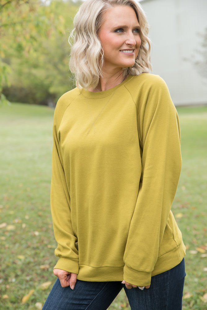 Make it Right Pullover in Olive Mustard