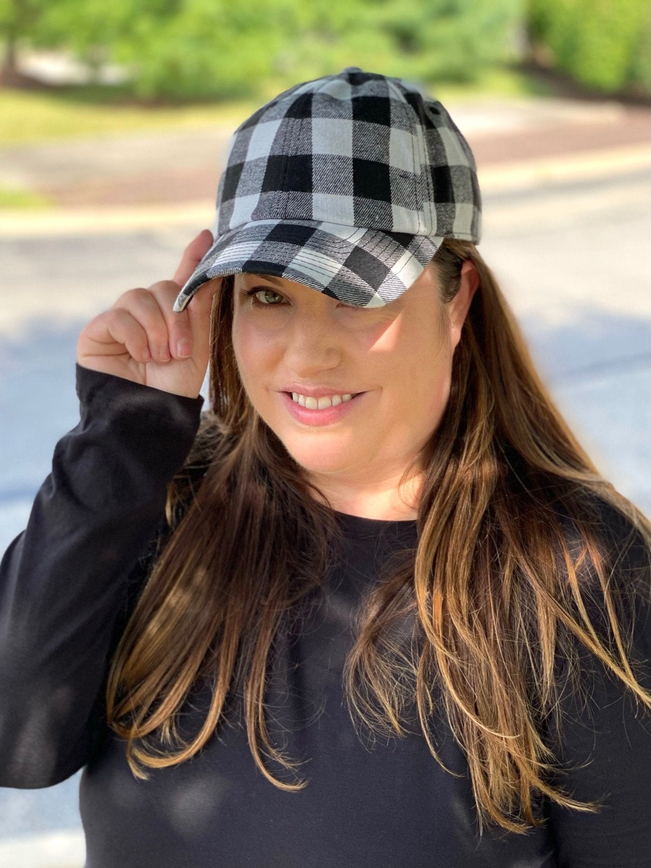 The Perfect Buffalo Plaid Hat in White!