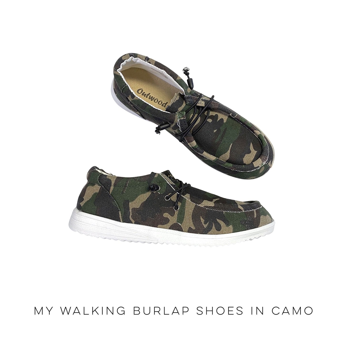 My Walking Burlap Shoes in Camo