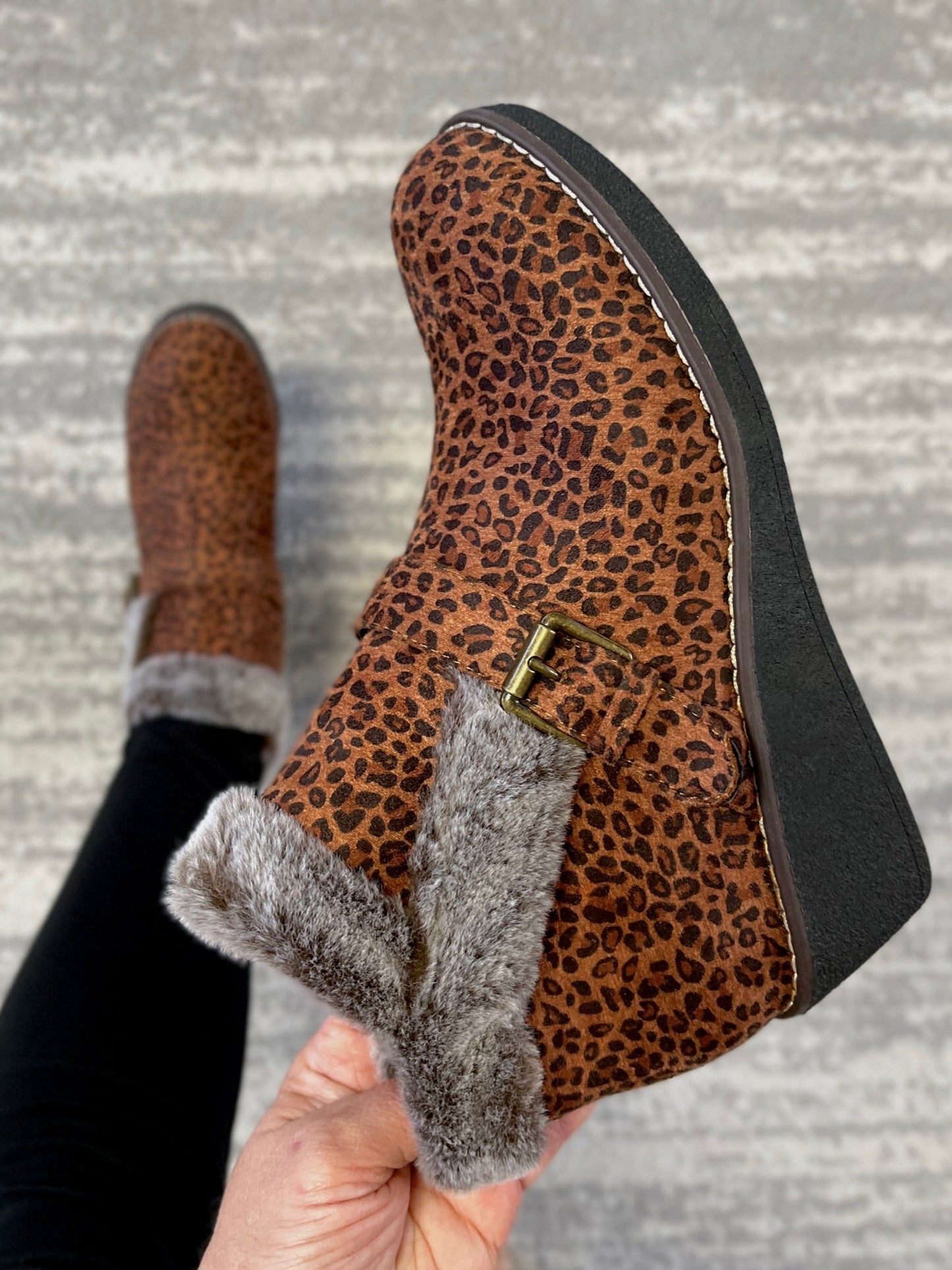 Chilly Leopard Ankle Boots