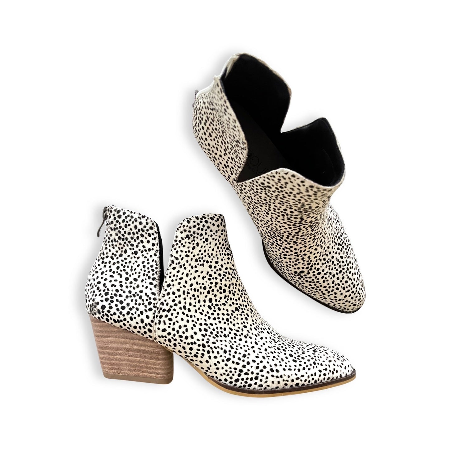 Bessie White Speckled Ankle Boots