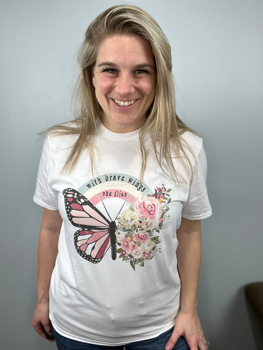 With Brave Wings, She Flies Tee