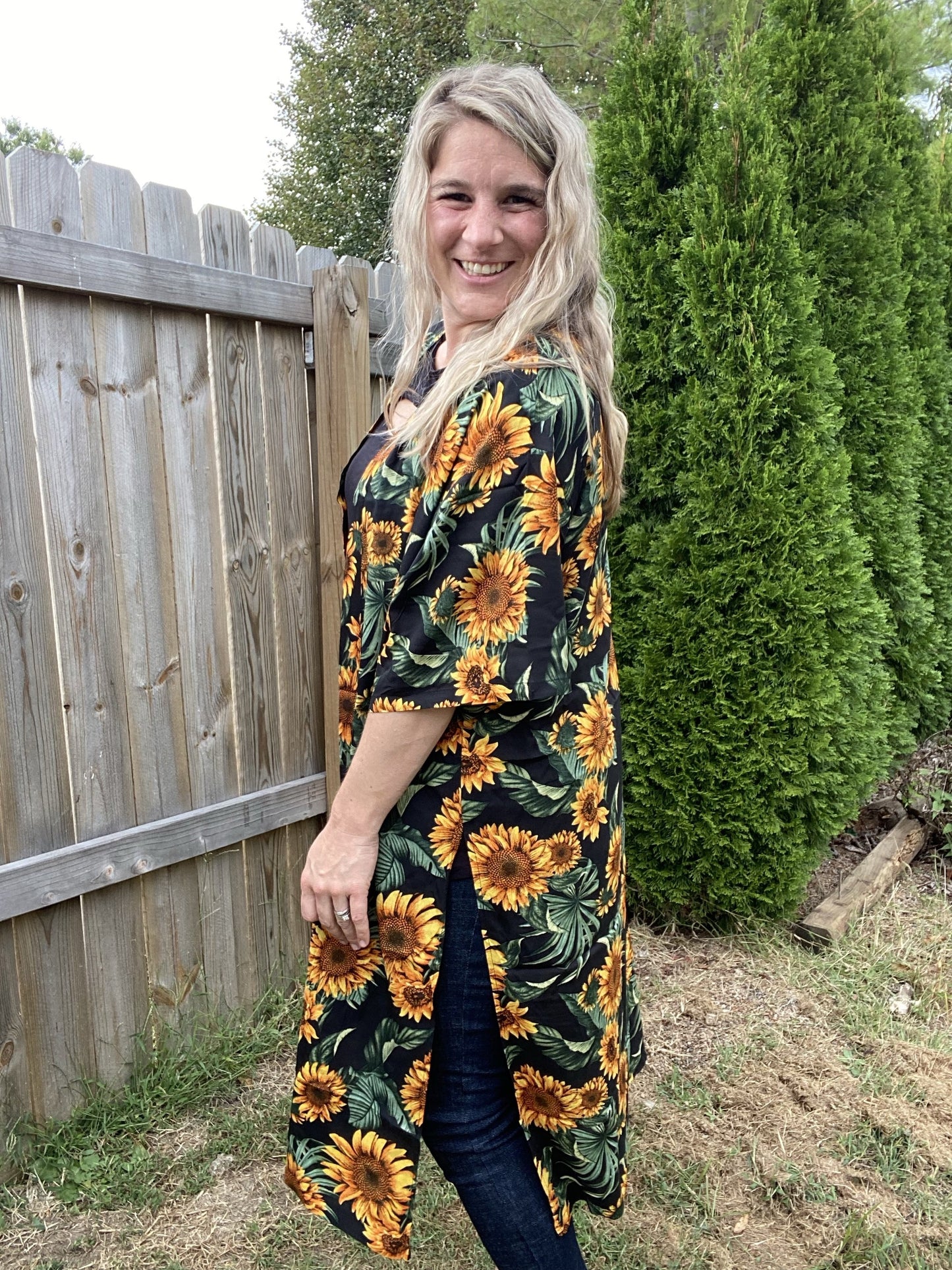 Vibrant Sunflower Kimono!