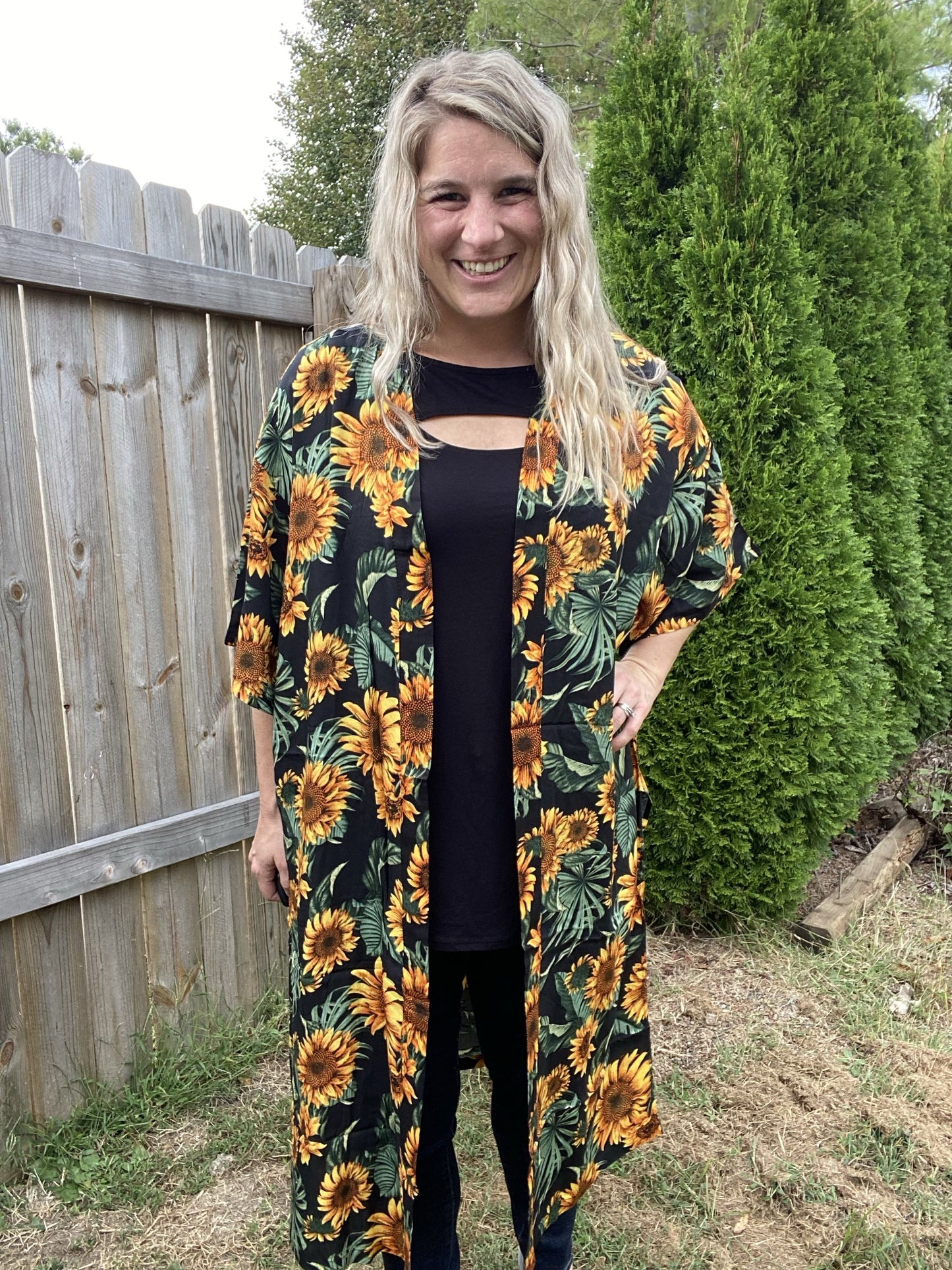 Vibrant Sunflower Kimono!